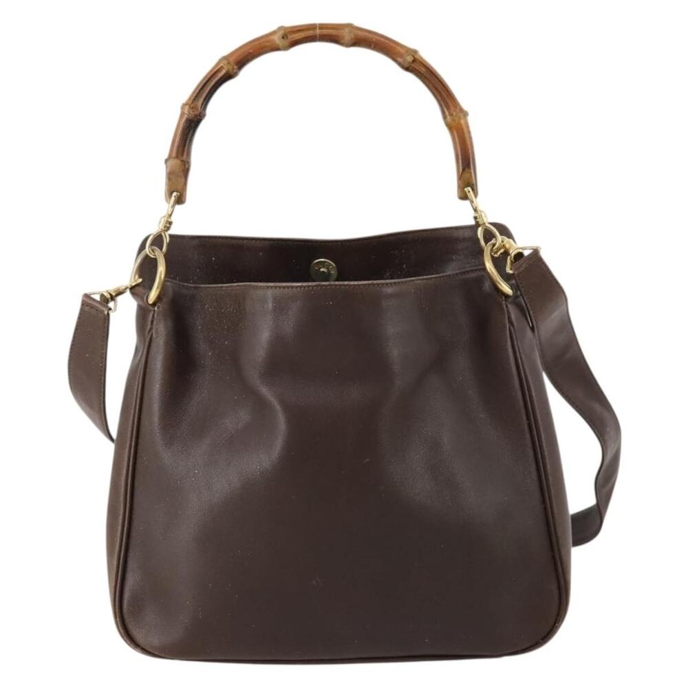 Gucci Bamboo Leather Handbag Brown